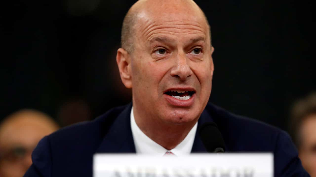 Photo of U.S. Ambassador to the European Union Gordon Sondland giving his statement