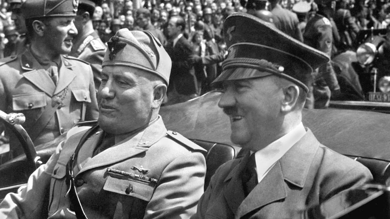 Photo of Benito Mussolini and Adolf Hitler