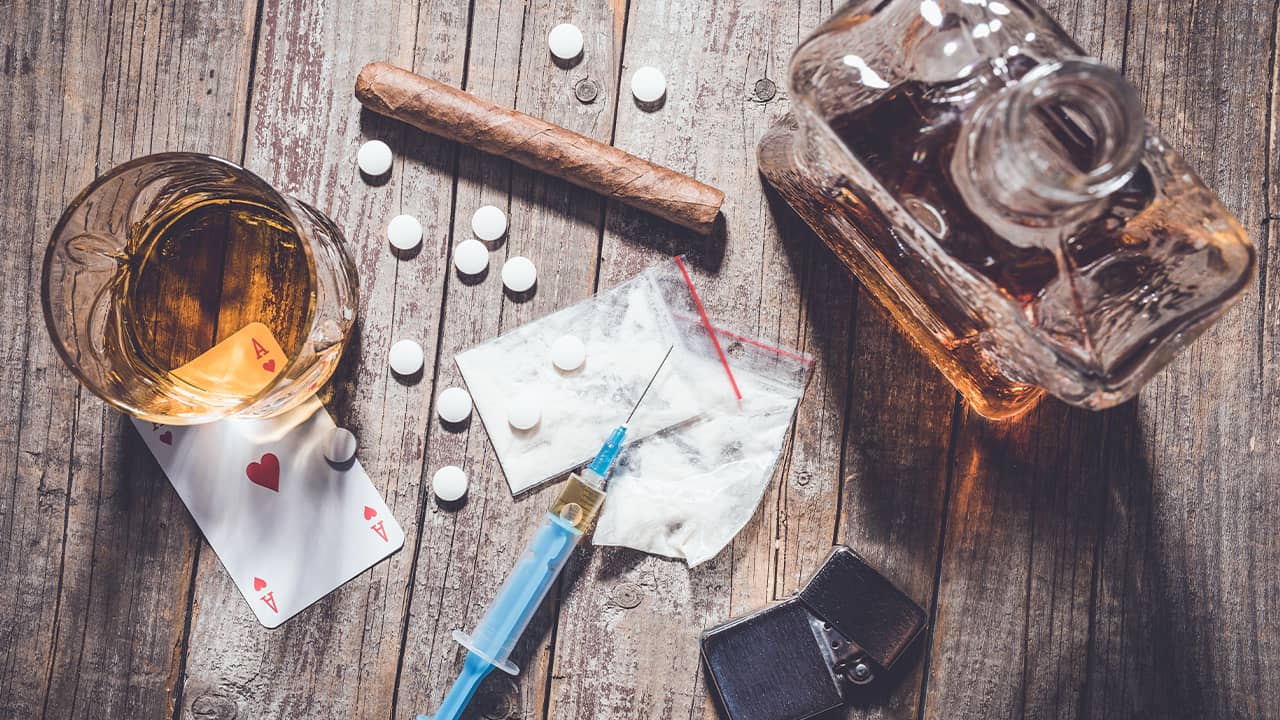 Photo of drugs and alcohol
