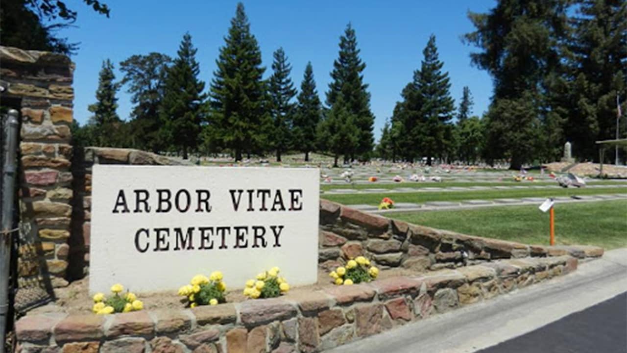 Photo of the Arbor Vitae Cemetery in Madera, Calif.