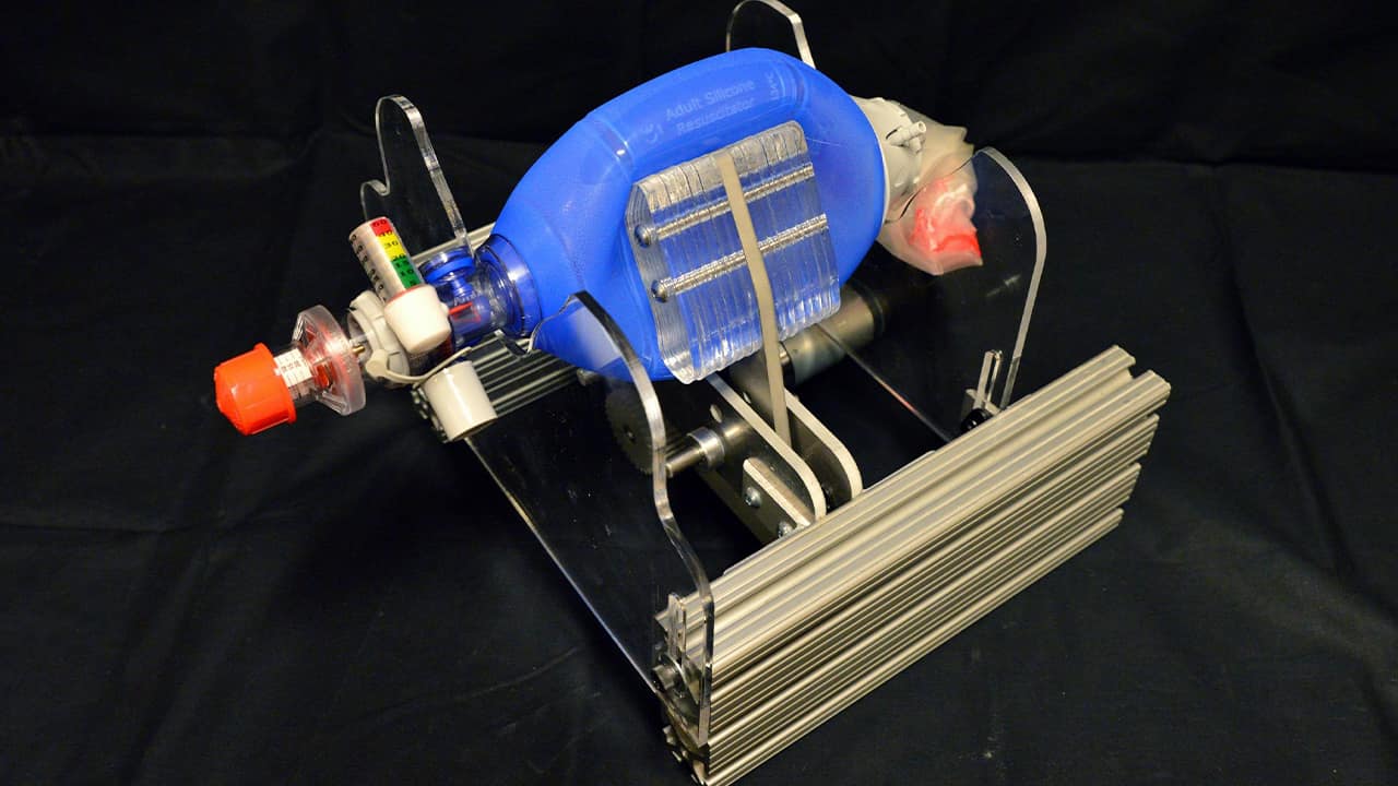 Photo of an MIT ventilator design