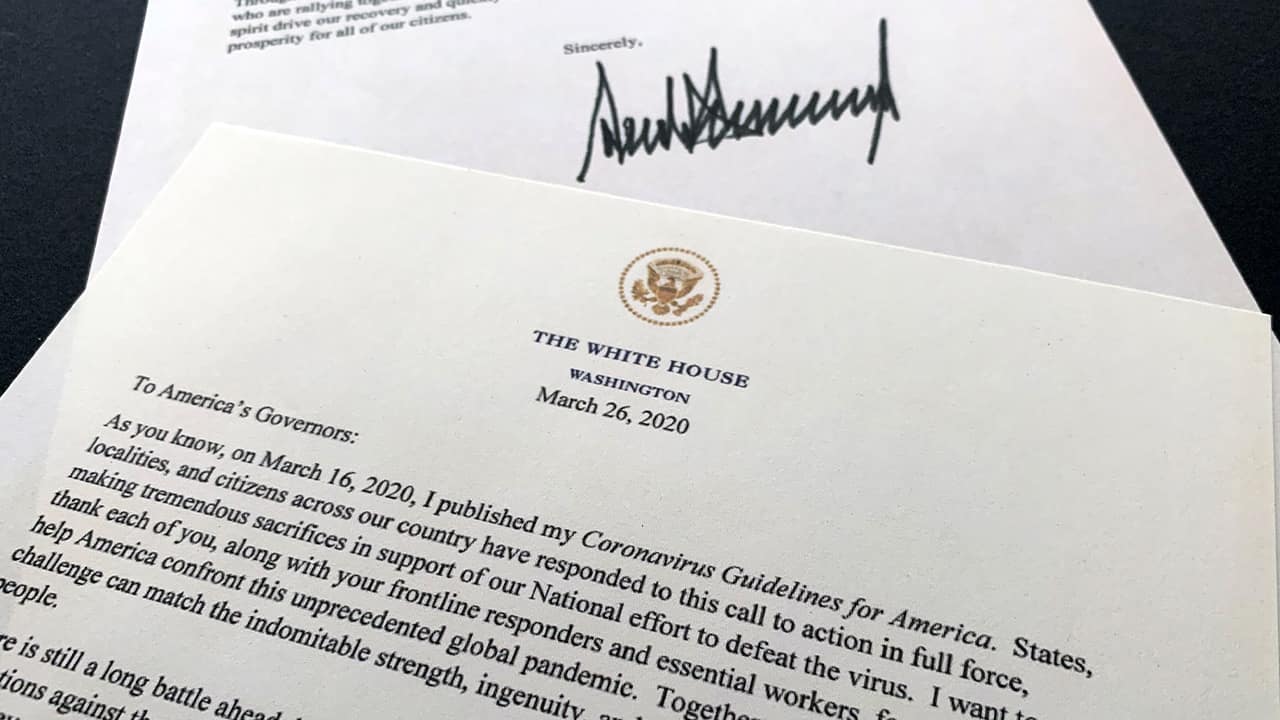 Photo of a letter from President Donald Trump