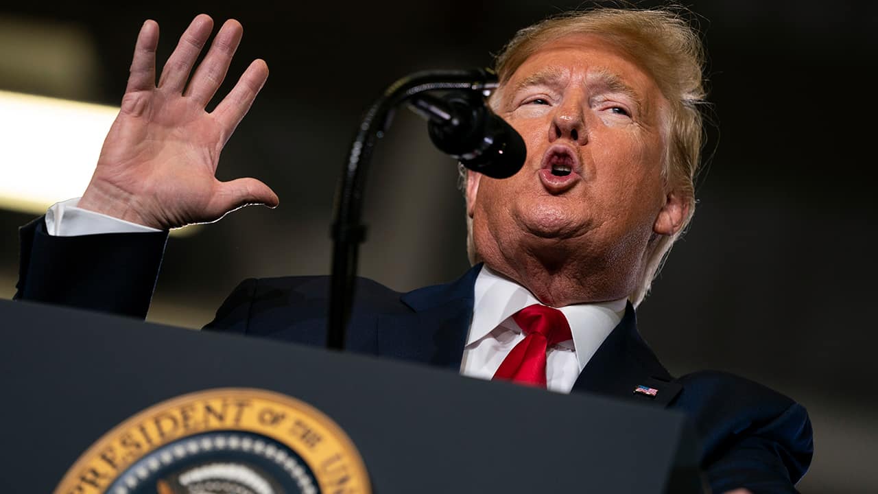 Photo of President Donald Trump speaking