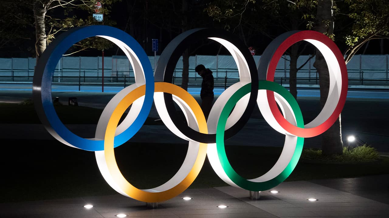 Photo of the Olympic rings in Tokyo