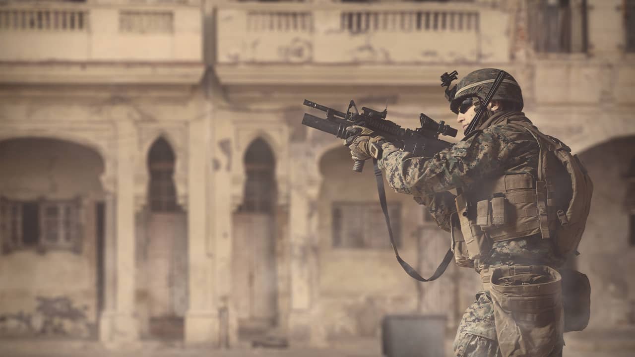 Photo of soldier in Iraq