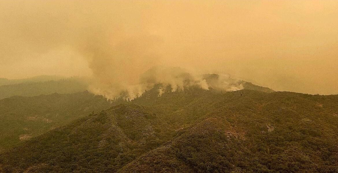 A view of the Coffee Pot Fire in Tulare County California