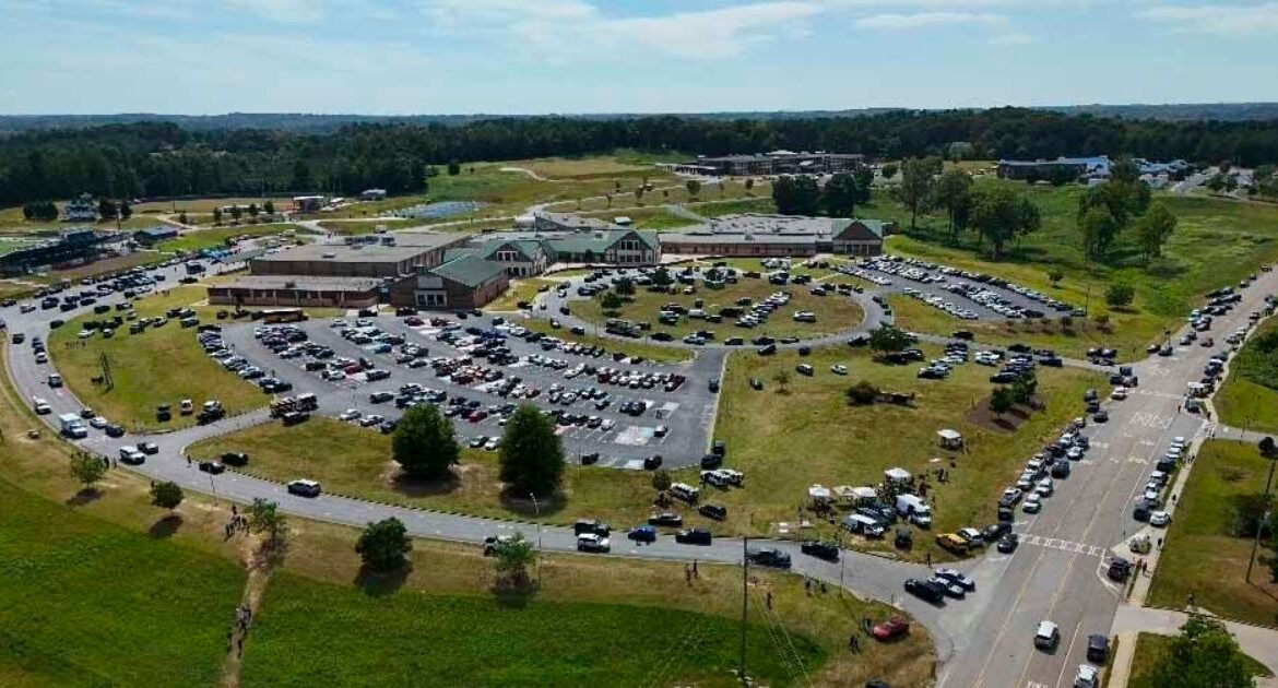 People leave Apalachee High School, Wednesday, Sept. 4, 2024, in Winder, Ga. (AP/Mike Stewart)