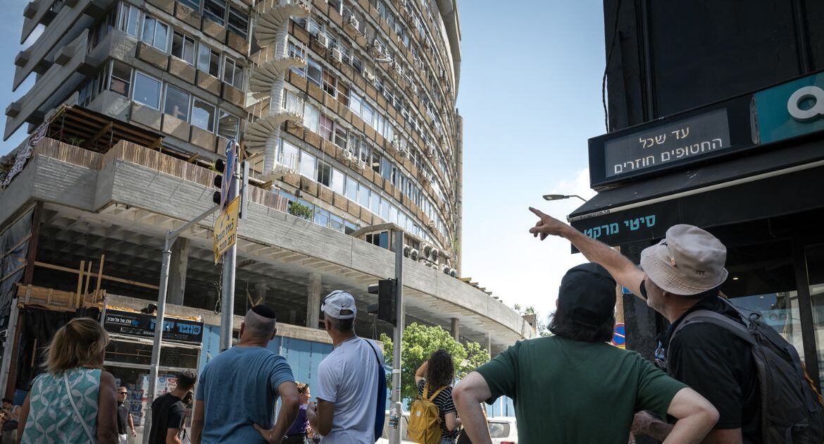 A residential building that was struck by a Houthi drone attack in Tel-Aviv, Israel, Friday, July 19, 2024. The rare attack was an illustration of the evolving conflict in the Middle East between Israel and Iranian proxies.