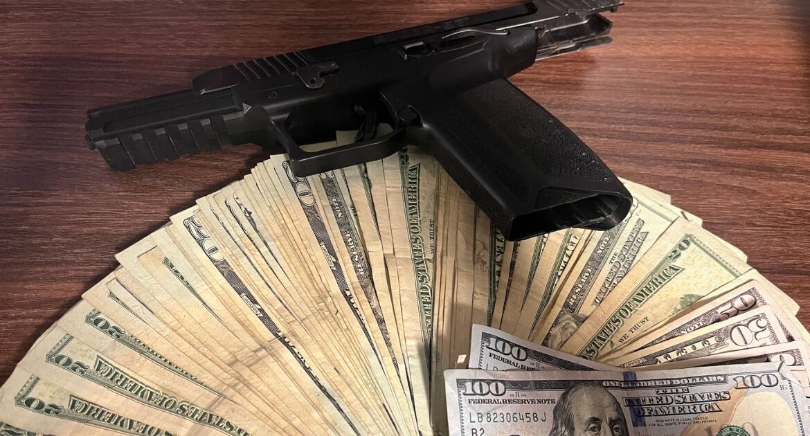 Geardo Renteria, 21, was arrested for DUI after crashing his car, with police discovering drugs and a loaded gun during the investigation. (Madera PD)