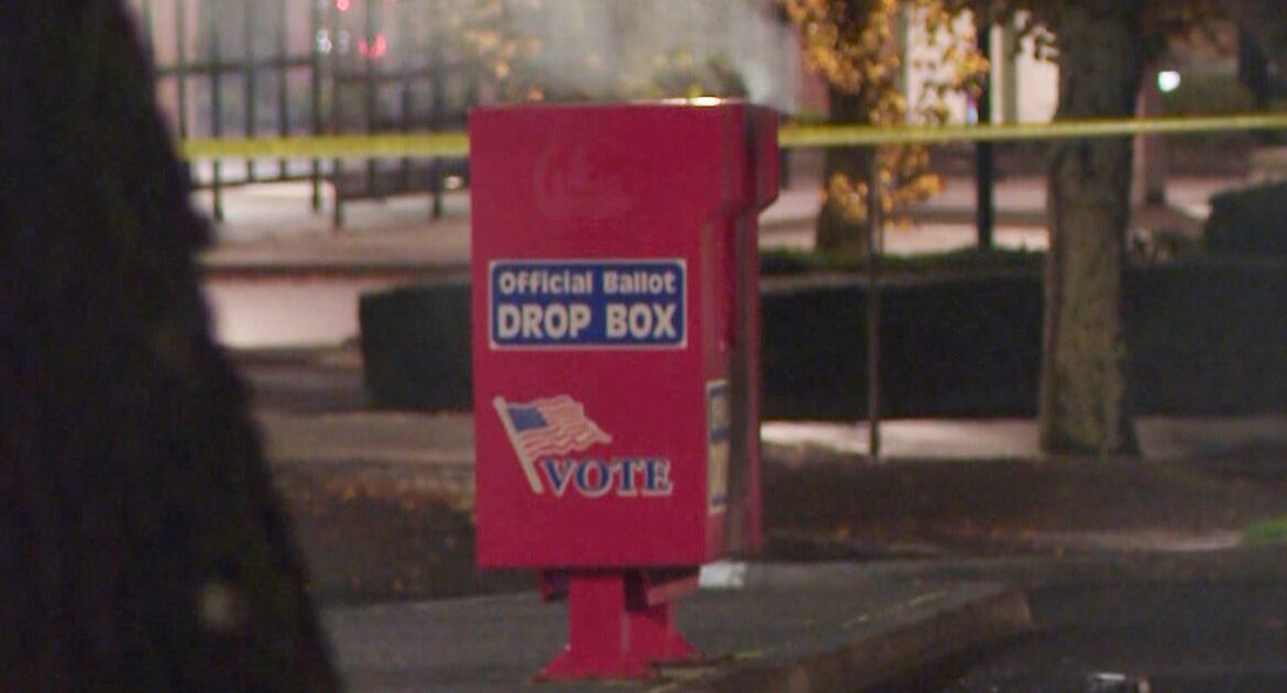 ballot box on fire