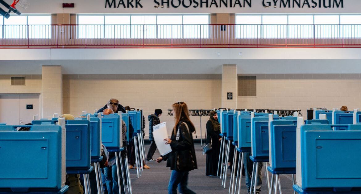 Residents vote early in Dearborn, Mich., Nov. 3, 2024. While the nation awaits statewide results after the polls close on Election Day, a number of counties could provide hints on where the race is headed. (Nick Hagen/The New York Times)