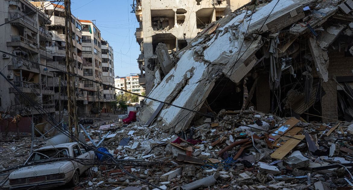 The wreckage left by Israeli airstrikes in Dahieh, a predominantly Shiite suburb of south Beirut, Lebanon, on Tuesday, Nov. 5 2024. (Daniel Berehulak /The New York Times)