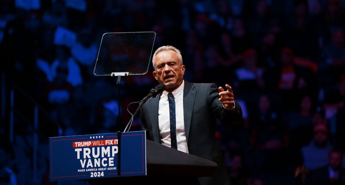 Robert F. Kennedy Jr. speaks during a campaign rally for former President Donald Trump, the Republican presidential nominee, at Madison Square Garden in New York, Oct. 27, 2024. President-elect Donald Trump has encouraged Kennedy to “go wild on health,” but has not made clear what role he will play. (Hiroko Masuike/The New York Times)