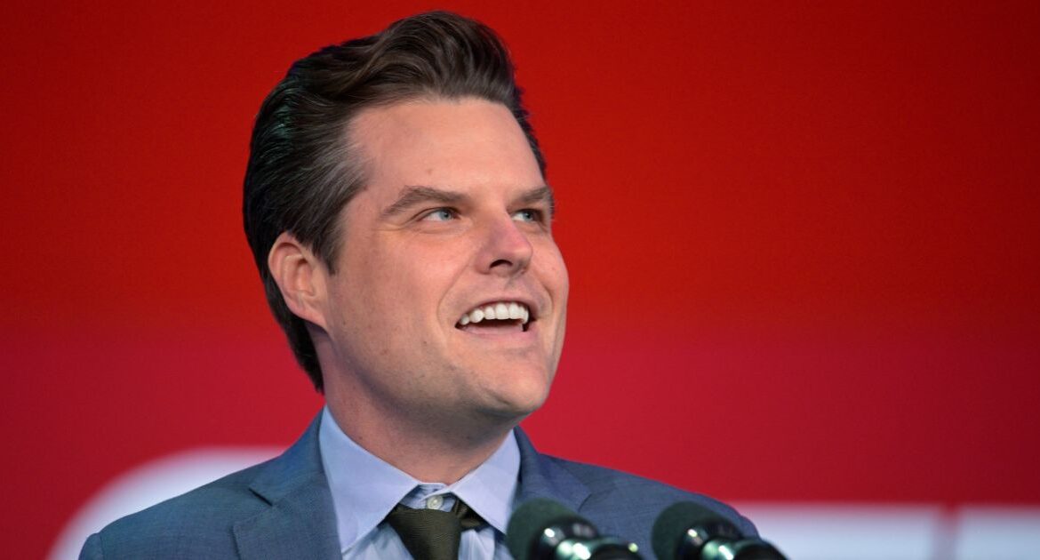 Rep. Matt Gaetz, R-Fla., speaks at the Republican Party of Florida Freedom Summit, Nov. 4, 2023, in Kissimmee, Fla. (AP File)