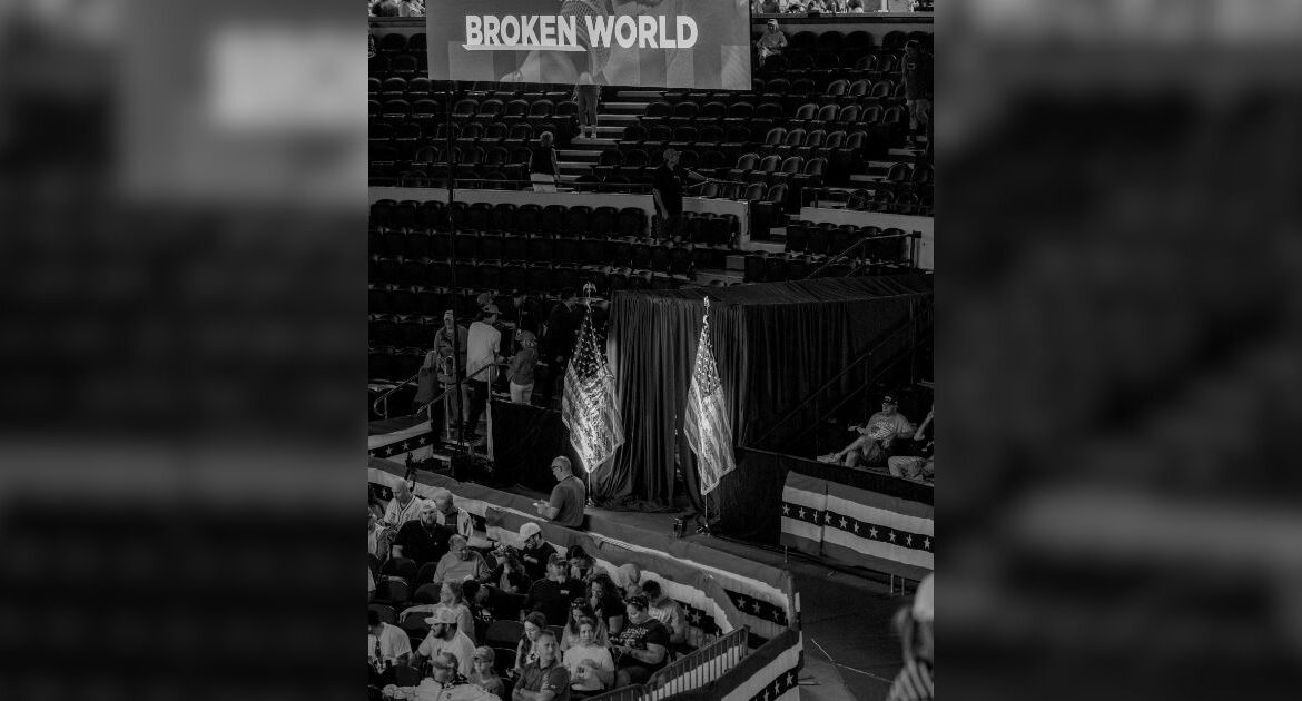Attendees during a former President Donald Trump campaign rally at Dort Financial Center in Flint, Mich., Sept. 17, 2024. (Daniel Ribar/The New York Times)