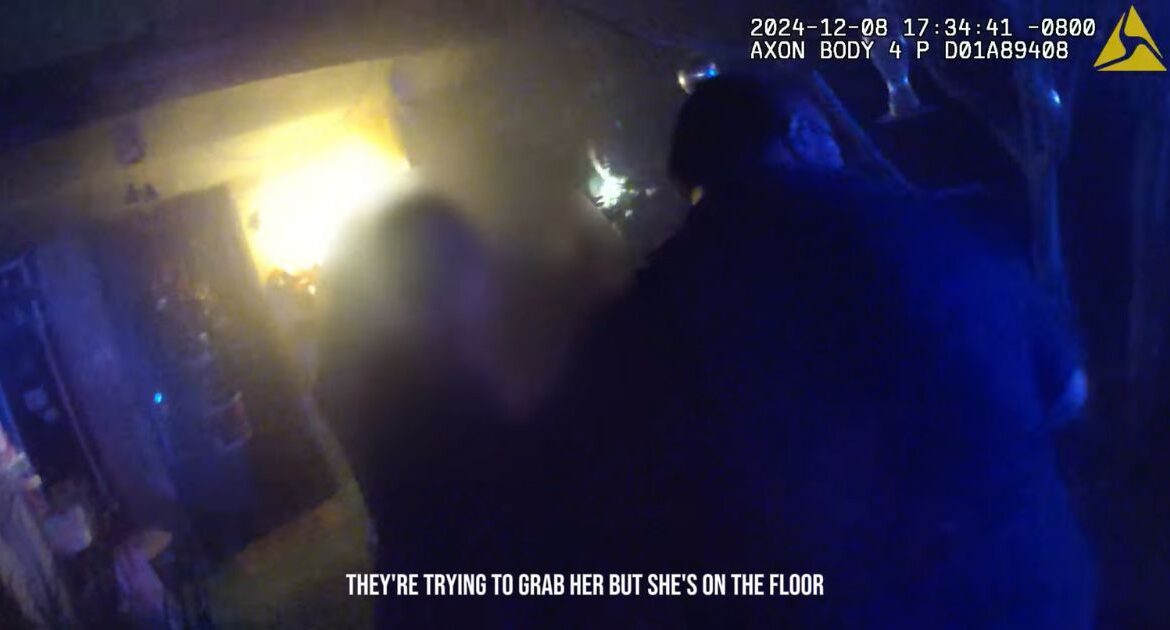 Neighbors and officers rescued an elderly woman from a burning Fresno home Sunday evening, likely saving her life. (Video Screenshot/Fresno PD)