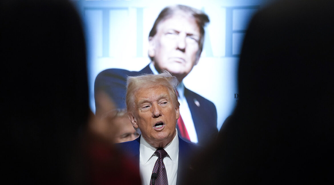 President-elect Donald Trump speaks during a Time magazine Person of the Year event at the New York Stock Exchange, Thursday, Dec. 12, 2024, in New York. (AP Photo/Alex Brandon)