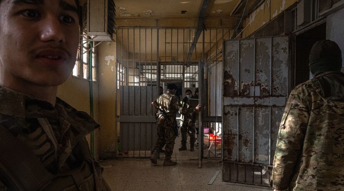 Armed rebel fighters inside the infamous Sednaya prison on the outskirts of Damascus, Syria, Dec. 16, 2024. U.S. officials believe American journalist Austin Tice, who was abducted in 2012, was at one point held at Sednaya prison in Syria. (Daniel Berehulak/The New York Times)