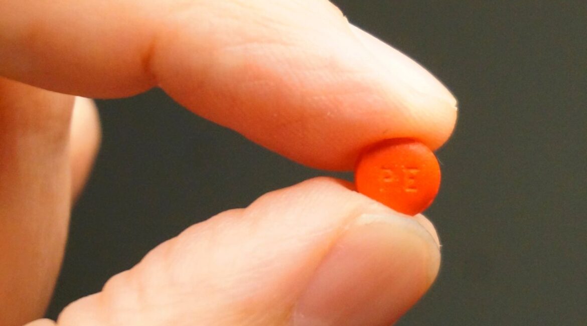 A decongestant pill containing phenylephrine is displayed for a photograph in Philadelphia on Monday, Dec. 9, 2024. (AP/Jonathan Poet)