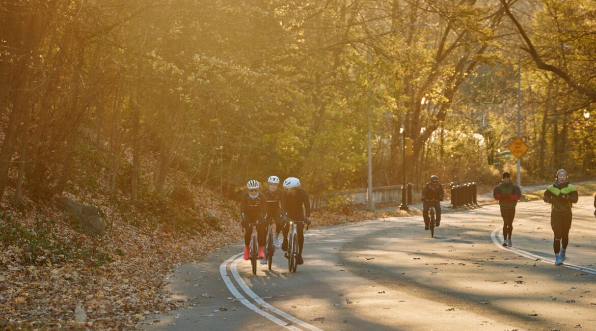 Cyclists and runners in Prospect Park in Brooklyn, Dec. 5, 2024. A few tweaks to your routine can make getting outside more comfortable this season. (Bryan Banducci/The New York Times)