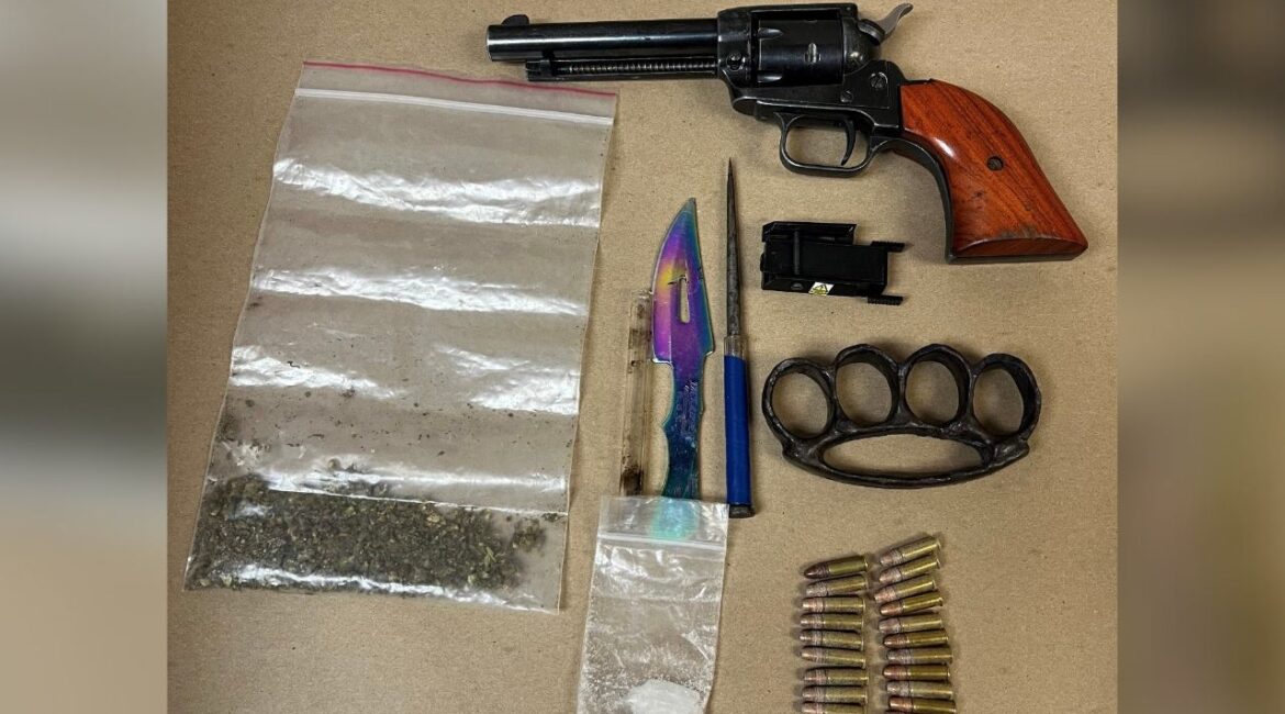Fresno Bike Police conducted a traffic stop at Polk Avenue & Fairmont Avenue, leading to the arrest of two parolees for probation violations, possession of stolen firearms, ammunition, narcotics, and related charges.