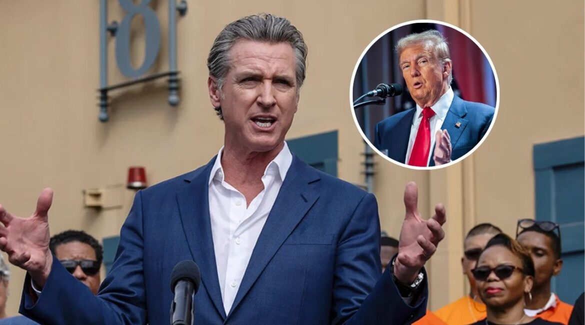Gov. Gavin Newsom's office dismissed President-elect Donald Trump’s claim of a "water restoration declaration" as baseless, emphasizing wildfire response efforts. (GV Wire Composite/Anthony W. Haddad)