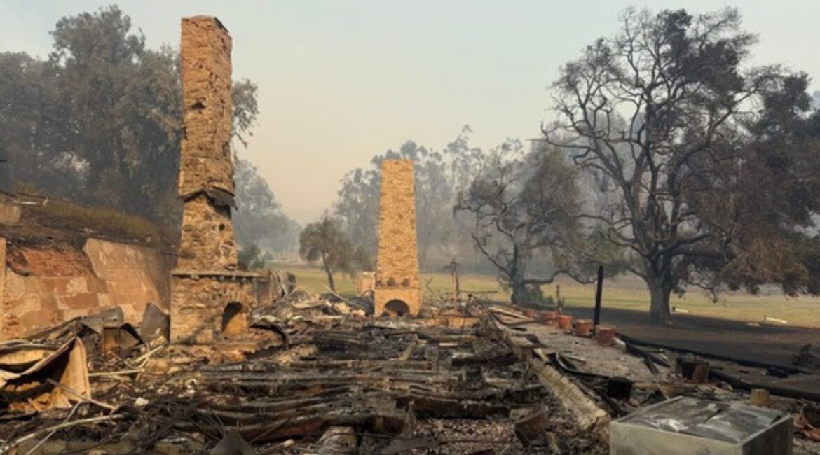 Will Rogers’ former ranch house was destroyed by the Palisades Fire. Photo taken on Jan. 8, 2025. (California State Parks)