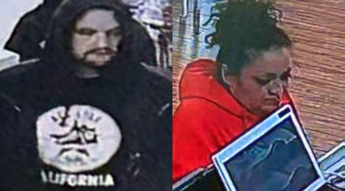 The Fresno County Sheriff's Office is seeking help identifying two suspects who were photographed using a stolen credit card from a Jan. 6, 2025, home burglary. (Fresno County SO)
