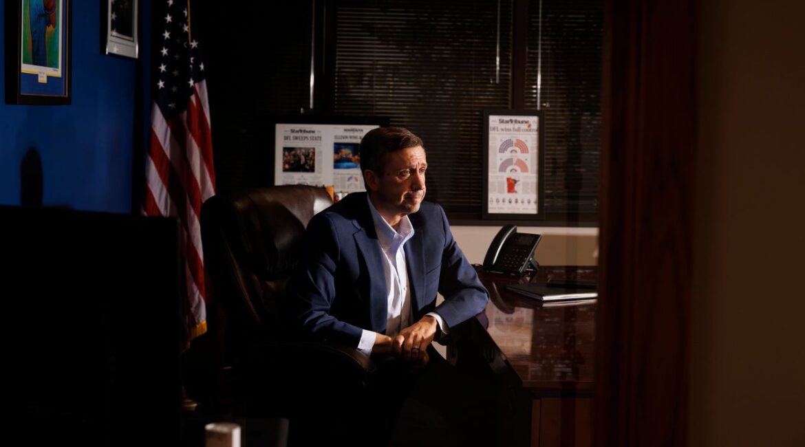 Ken Martin, the Minnesota Democratic party chairman, in Saint Paul, Minn., on Monday, Nov. 18, 2024. Martin, who announced his candidacy to lead the DNC on Tuesday, has led the Minnesota state party since 2011 and served as a vice chairman of the national party since 2017. (Jenn Ackerman/The New York Times)