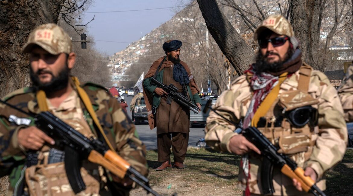 Taliban fighters stand guard in Kabul, Afghanistan, on Dec. 26, 2022. (AP Photo/Ebrahim Noroozi, File)