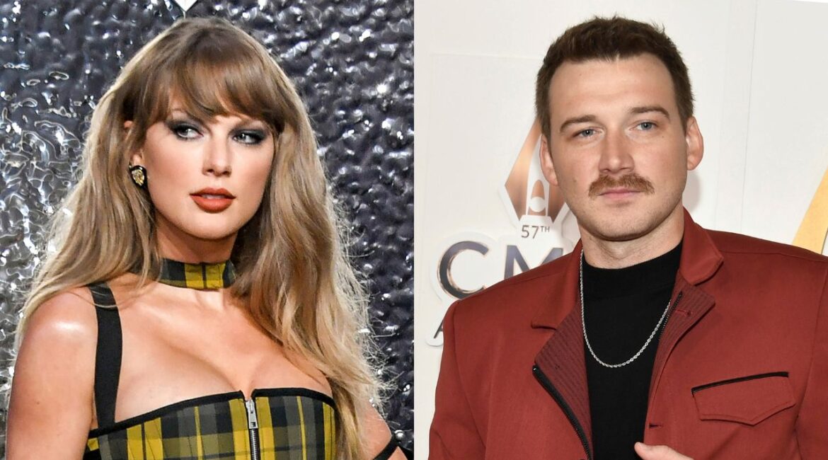 Taylor Swift appears at the MTV Video Music Awards in Elmont, N.Y., on Sept. 11, 2024, left, and Morgan Wallen appears at the 57th Annual CMA Awards in Nashville, Tenn., on Nov. 8, 2023. (Photos by Evan Agostini/Invision/AP)