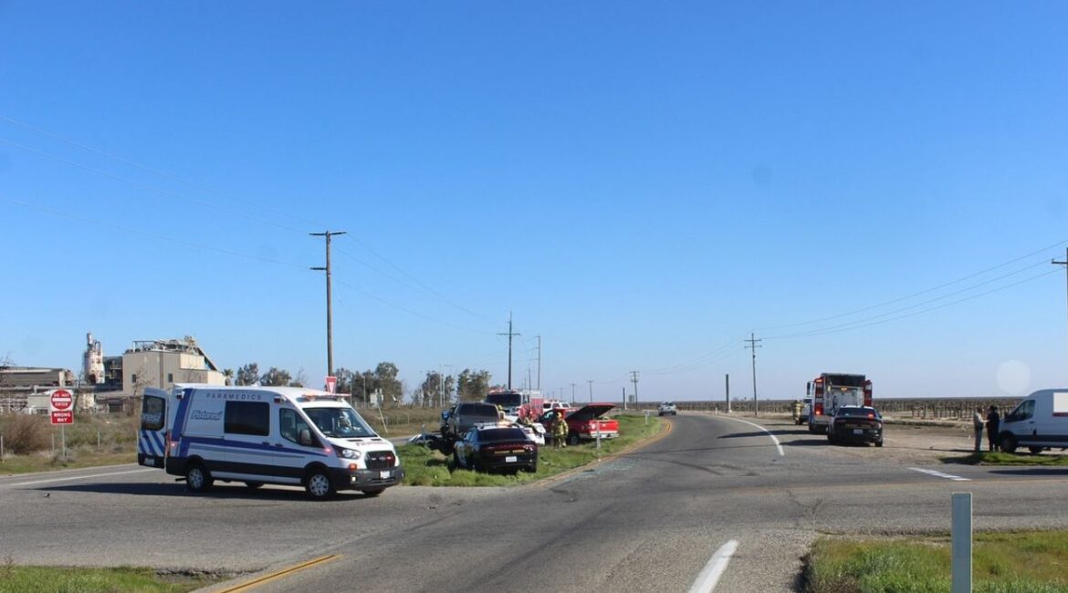 A Winton woman was killed near Firebaugh after failing to stop at a stop sign, resulting in a two-vehicle collision. (CHP)