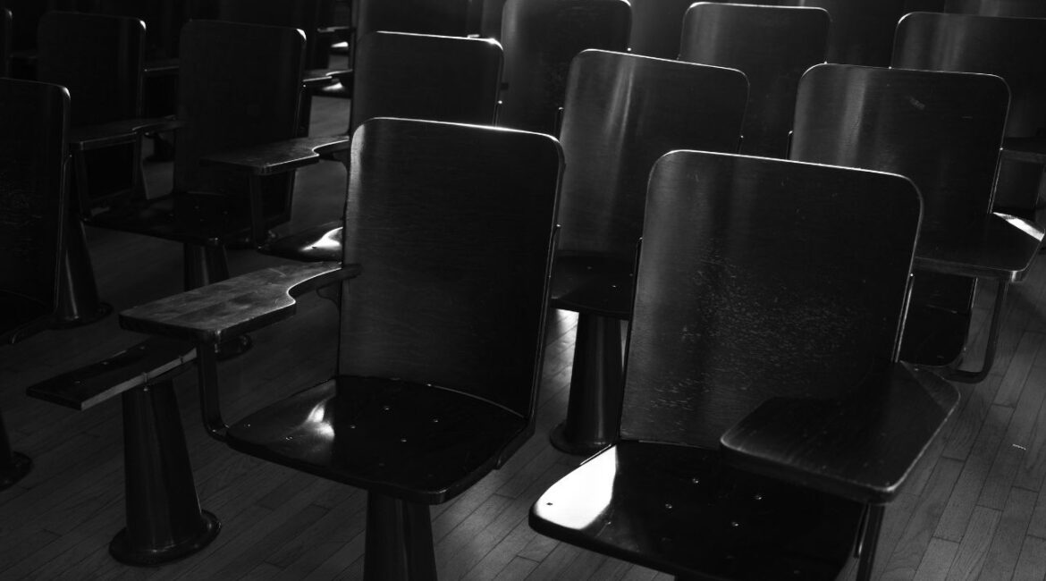 Classroom seats at Yale, in New Haven, Conn., Sept. 3, 2024. (Jarod Lew/The New York Times)