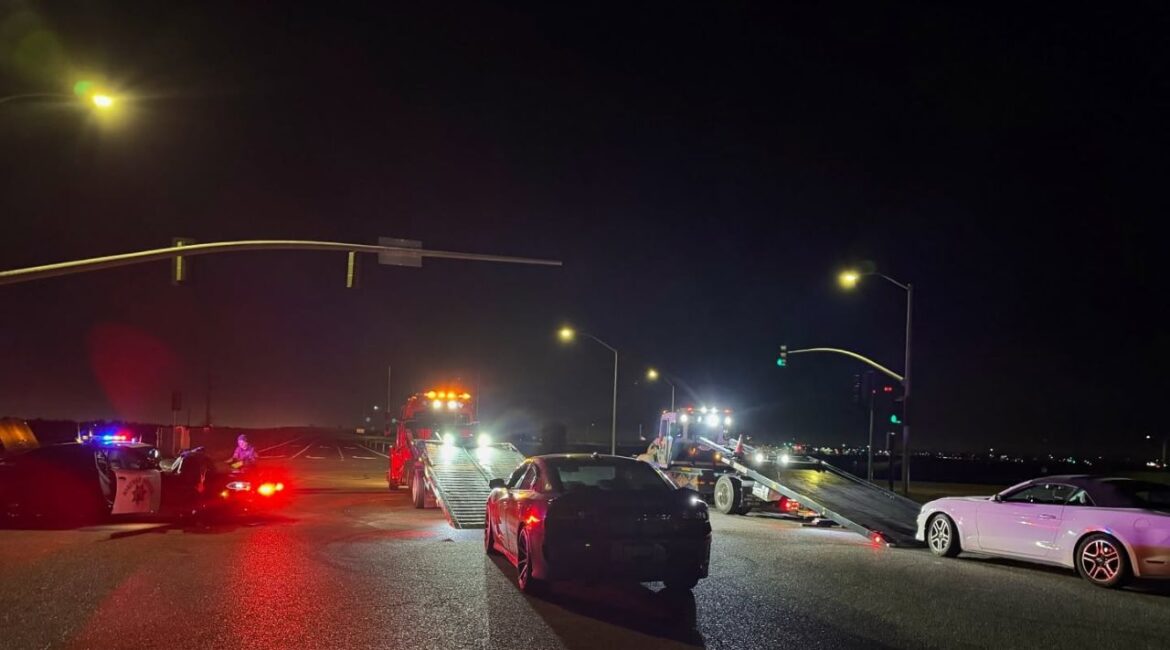 Two drivers, including a DoorDash delivery driver, were arrested for racing at 120 mph on Highway 41 and had their cars impounded for 30 days. (CHP)