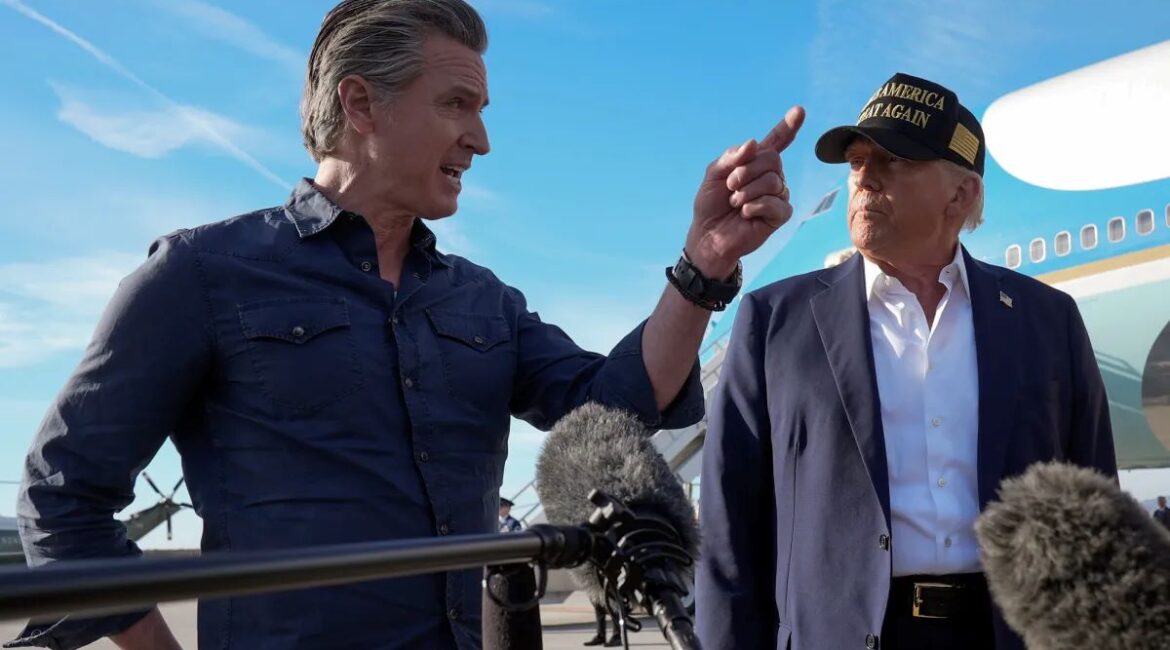 Newsom Greets Trump LA Wildfires