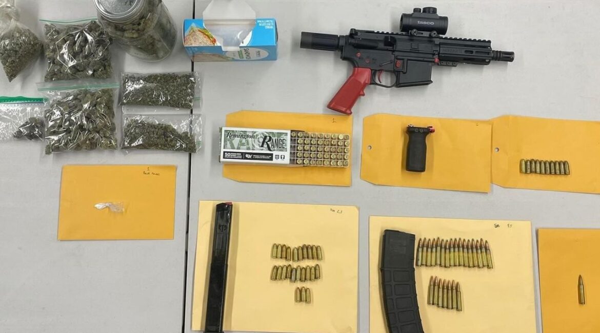 Three people were arrested on Tuesday, Feb. 4, 2025, in Visalia after police found a ghost gun, high-capacity magazines, and drugs during a search warrant. (Visalia PD)