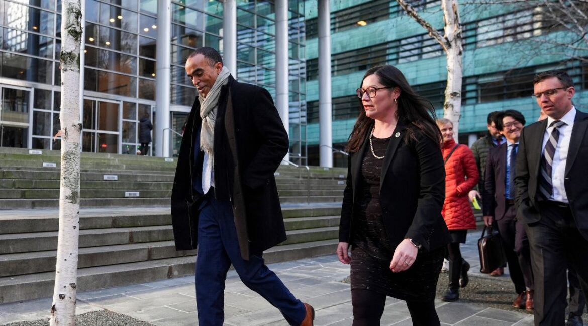 Washington Attorney General Nick Brown departs a press availability after a federal judge temporarily blocked President Donald Trump's executive order aimed at ending birthright citizenship in a case brought by the states of Washington, Arizona, Illinois and Oregon, Thursday, Jan. 23, 2025, in Seattle. (AP/Lindsey Wasson)