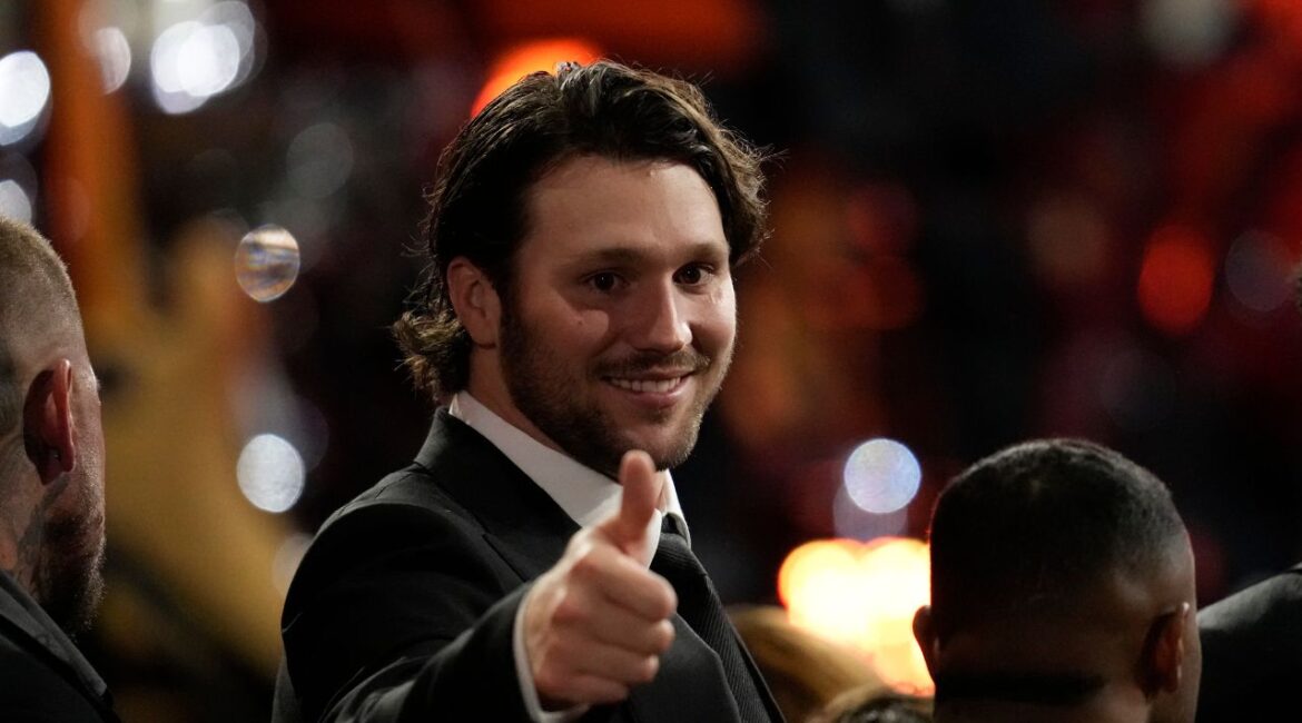Buffalo Bills' Josh Allen gives a thumbs up during the NFL Honors award show ahead of the Super Bowl 59 football game, Thursday, Feb. 6, 2025, in New Orleans. (AP/David J. Phillip)