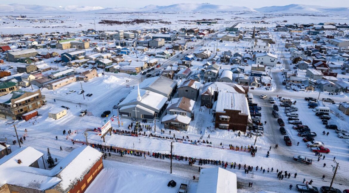 The city of Nome, Alaska, awaits the first Iditarod Trail Sled Dog Race musher Tuesday, March 14, 2023. Ryan Redington won the race. (AP File)