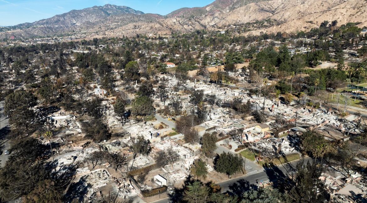 Residences destroyed by the Eaton Fire line a neighborhood in Altadena, Calif., on Tuesday, Jan. 21, 2025. (AP File)