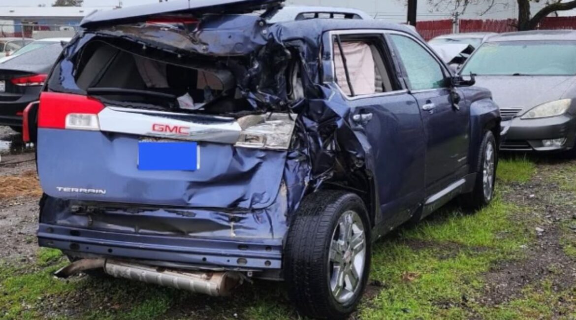 Two students suffered minor injuries when a school bus carrying 29 students was hit during a three-vehicle crash near Madera on Thursday, Feb. 13, 2025 (CHP)