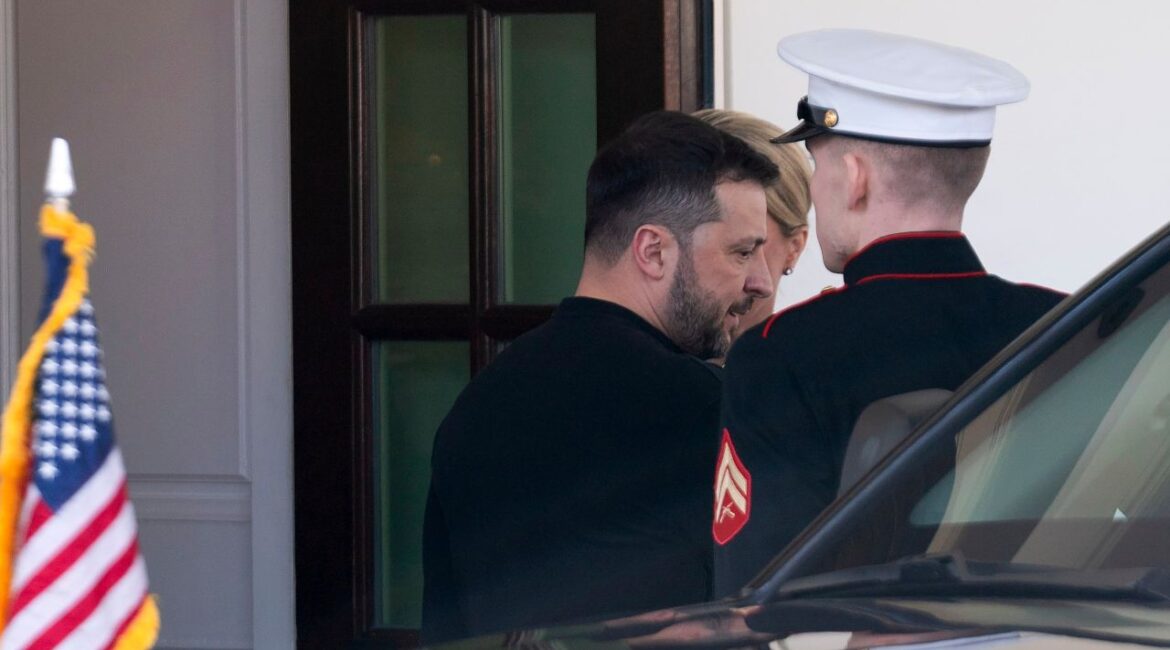 Ukraine's President Volodymyr Zelenskyy departs after a meeting with President Donald Trump at the White House in Washington, Friday, Feb. 28, 2025. (AP/Jose Luis Magana)