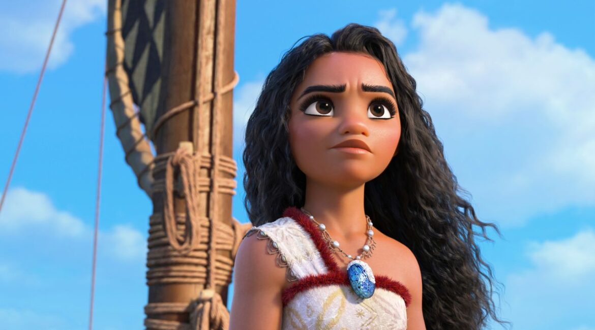 This image released by Disney shows the character Moana, voiced by Auli'i Cravalho, in a scene from "Moana 2." (Disney via AP)