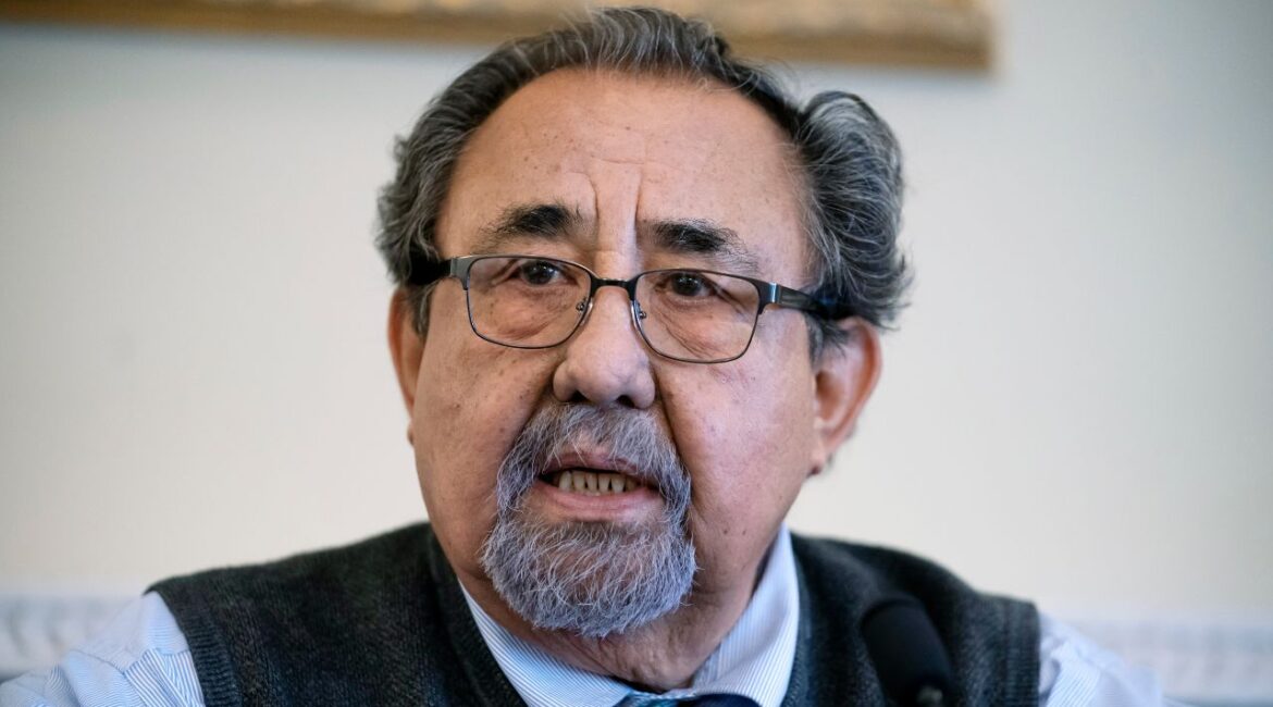 House Natural Resources Committee Chairman Raul Grijalva, D-Ariz., speaks at Capitol in Washington, March 28, 2022. (AP File)