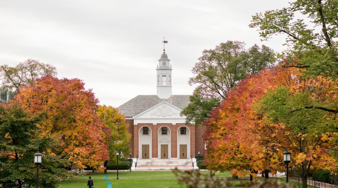 The campus of Johns Hopkins University in Baltimore, Nov. 1, 2017. Johns Hopkins University, a leader in scientific research, has been hard hit by the Trump administration’s spending cuts, which will slash at least $800 million from its budget. (Andrew Mangum/The New York Times)