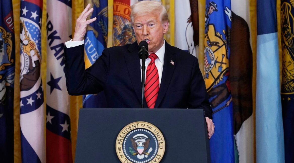 President Donald Trump speaks at an education event and executive order signing in the East Room of the White House in Washington, March 20, 2025. (AP File)