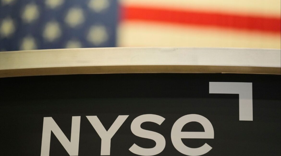 An NYSE sign is displayed on the floor at the New York Stock Exchange in New York, Thursday, Jan. 2, 2025. (AP File)