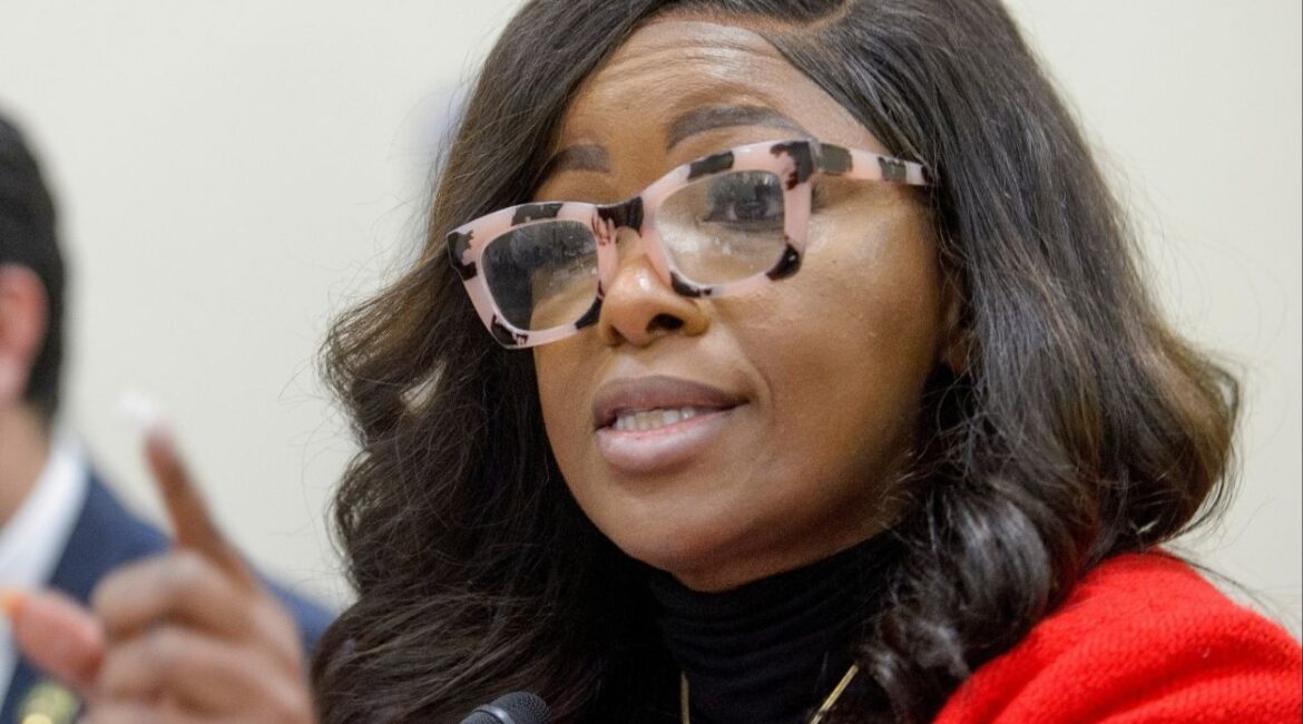 Rep. Jasmine Crockett, D-Texas, questions the witnesses during a House Committee on Oversight and Government Reform Subcommittee on Delivering on Government Efficiency hearing on Capitol Hill, Feb. 12, 2025, in Washington. (AP File)