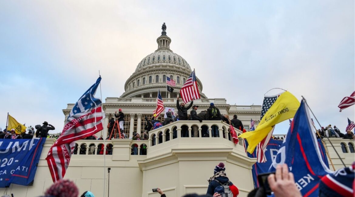 Supporters of then-President Donald Trump during the attack on the U.S. Capitol in Washington on Jan. 6, 2021. President Trump said there was “a lot of talk about” creating a compensation fund because they had lost wages and other opportunities because they were prosecuted for storming the Capitol. (Kenny Holston/The New York Times)