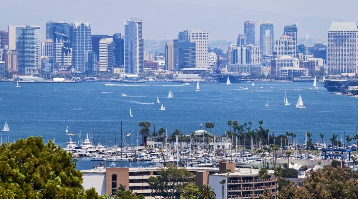 A view of downtown San Diego, July 13, 2024. California is among the U.S. destinations that are ramping up marketing efforts to reassure international tourists that they are welcome. (John Francis Peters/The New York Times)